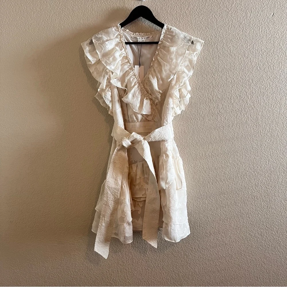 Veronica Beard Mahita Silk Blend Ruffle Dress Size 14 NWT - Picture 4 of 16